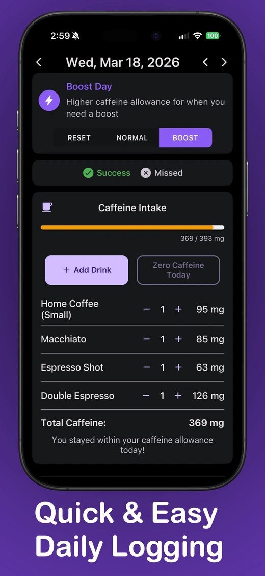 Coffee Quitter app screenshot 2